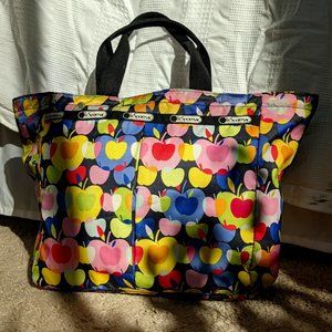 Large LeSportSac apple pattern tote bag